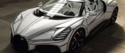 A Bugatti egyetlen porcelánba öltöztetett W16 Mistral hiperautóval tiszteleg a múltja előtt