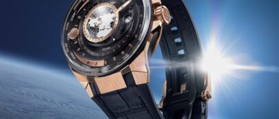Az Ulysse Nardin legújabb Blast Moonstruck óráján a 18 karátos rózsaarany és a fekete DLC titán kontrasztja lopja el a show-t